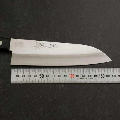 Santoku VG-1 Polished Western Black Handle 165mm (Tsuba-nashi)