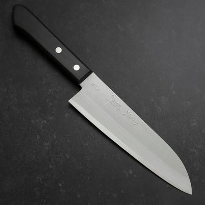 Santoku VG-1 Polished Western Black Handle 165mm (Tsuba-nashi)