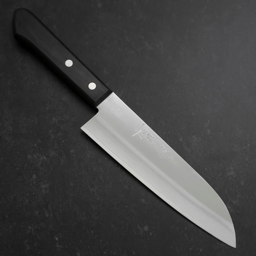 Santoku VG-1 Polished Western Black Handle 165mm (Tsuba-nashi)