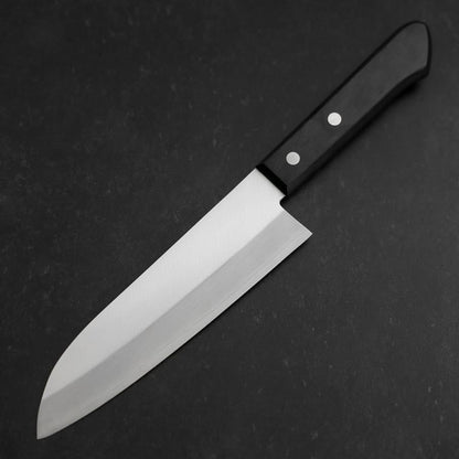 Santoku VG-1 Polished Western Black Handle 170mm (Tsuba-nashi)