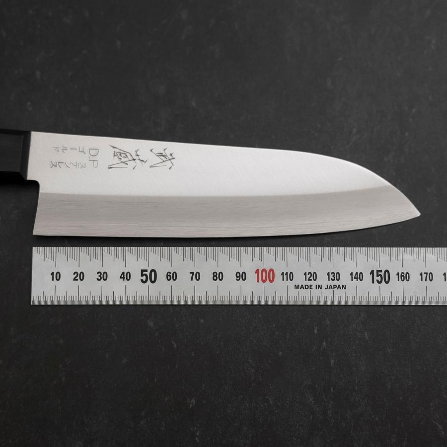Santoku VG-1 Polished Western Black Handle 170mm (Tsuba-nashi)