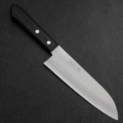 Santoku VG-1 Polished Western Black Handle 170mm (Tsuba-nashi)