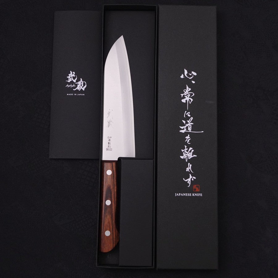 Santoku VG-1 Polished Western Mahogany Handle 165mm