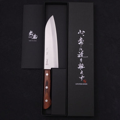 Santoku VG-1 Polished Western Mahogany Handle 165mm