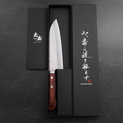 Santoku VG-1 Polished Western Mahogany Handle 165mm