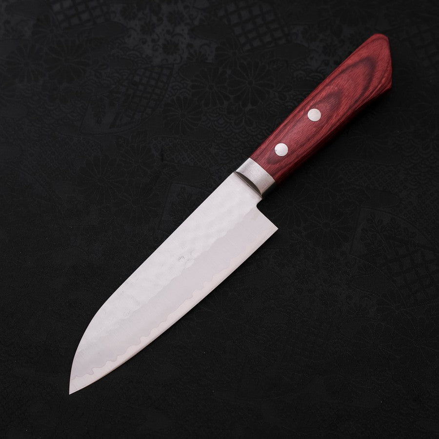 Santoku VG-1 Tsuchime Damascus Western Red Handle 130mm