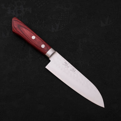Santoku VG-1 Tsuchime Damascus Western Red Handle 130mm