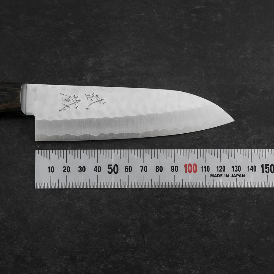 Santoku VG-1 Tsuchime Western Brown Mahogany Handle 130mm (Tsuba Nashi)