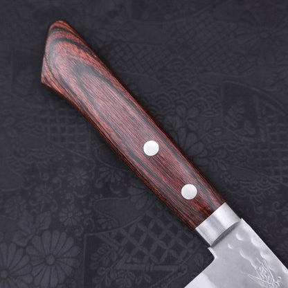 Santoku VG-1 Tsuchime Western Tsuba Mahogany Handle 165mm