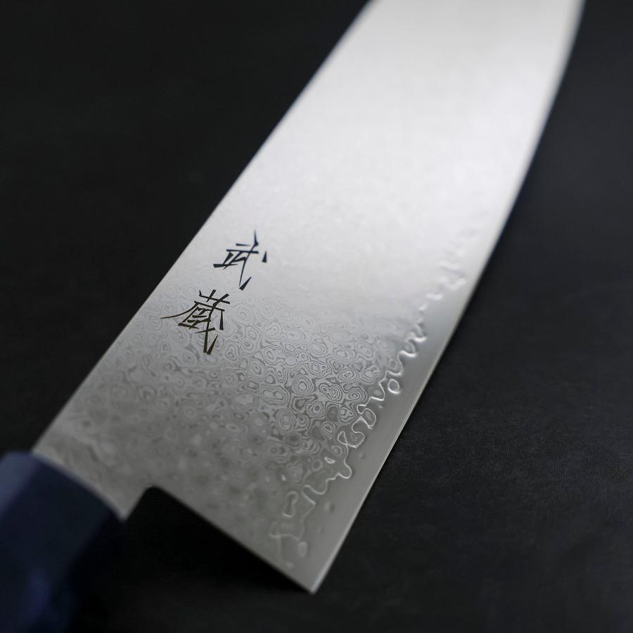 Santoku VG-10 Damascus Blue Birch Handle 180mm