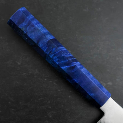 Santoku VG-10 Damascus Blue Birch Handle 180mm