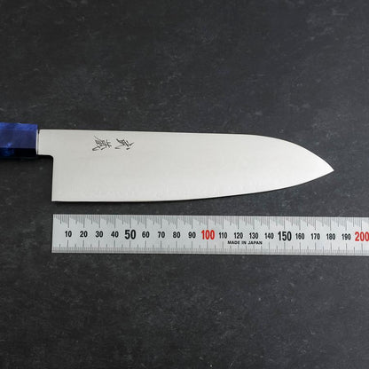 Santoku VG-10 Damascus Blue Birch Handle 180mm
