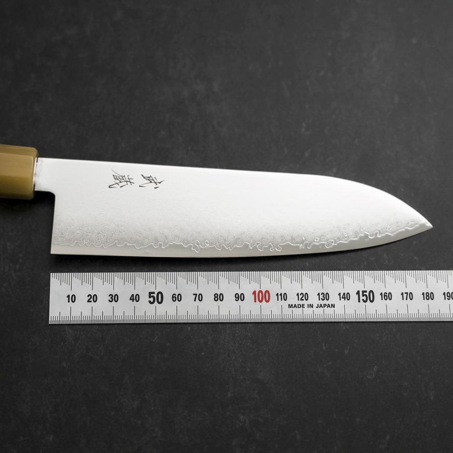 Santoku VG-10 Damascus Buffalo Dark Pink Maple Handle 180mm