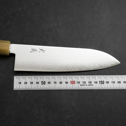 Santoku VG-10 Damascus Buffalo Dark Pink Maple Handle 180mm