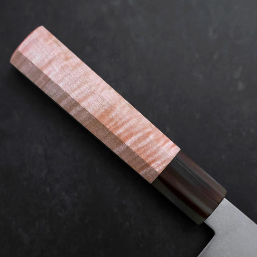 Santoku VG-10 Damascus Buffalo Light Pink Maple Handle 180mm