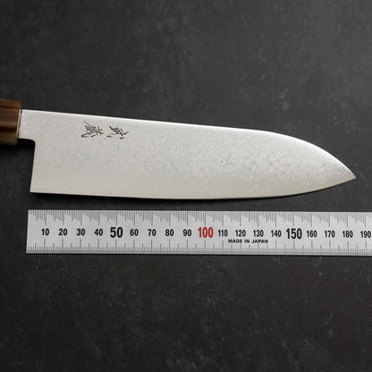 Santoku VG-10 Damascus Buffalo Light Pink Maple Handle 180mm