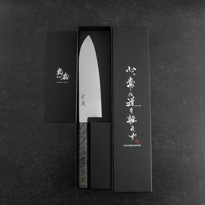 Santoku VG-10 Damascus Gray Birch Handle 180mm