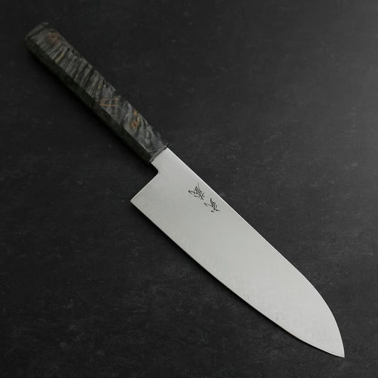 Santoku VG-10 Damascus Gray Birch Handle 180mm