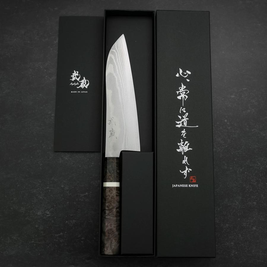 Santoku VG-10 Damascus Maple Handle 180mm