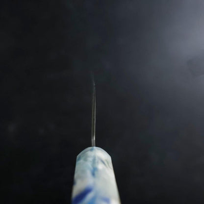 Santoku VG-10 Damascus Ocean Blue-White Mix Handle 165mm