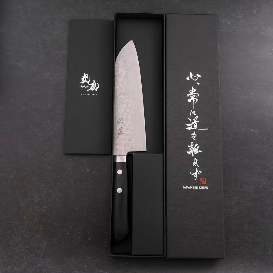 Santoku VG-10 Damascus Western Black Handle 170mm