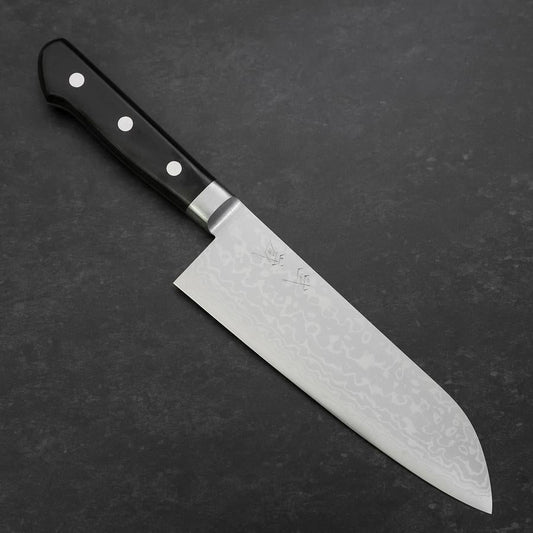 Santoku VG-10 Damascus Western Black Handle 170mm