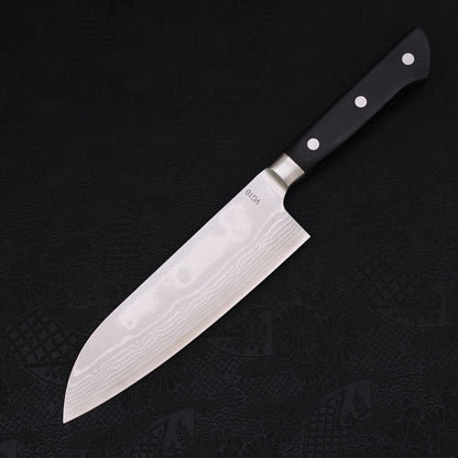 Santoku VG-10 Damascus Western Black Handle Seki 170mm