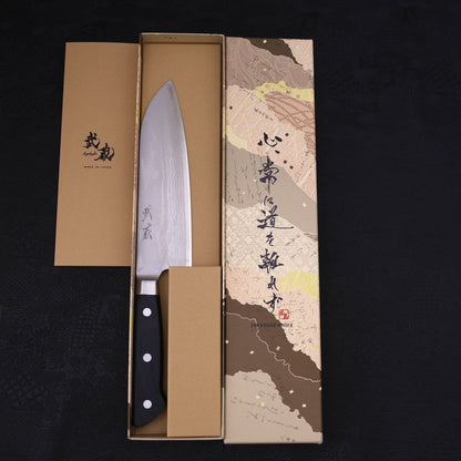 Santoku VG-10 Damascus Western Black Handle Seki 170mm