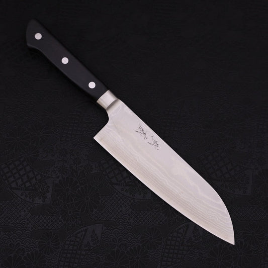Santoku VG-10 Damascus Western Black Handle Seki 170mm