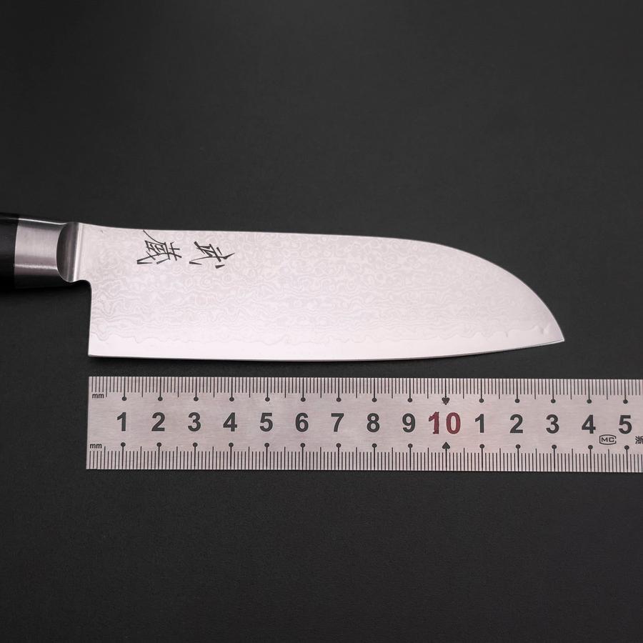 Santoku VG-10 Damascus Western Black Round Handle 135mm (5.3”)-[Musashi]-[Japanese-Kitchen-Knives]