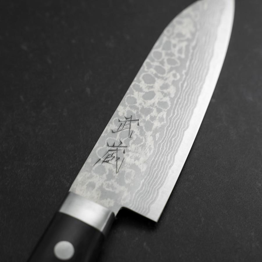 Santoku VG-10 Damascus Western Dark Blue Handle 135mm