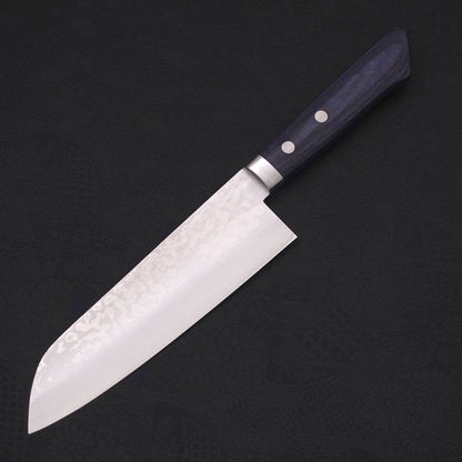 Santoku VG-10 Damascus Western Dark Blue Handle 170mm
