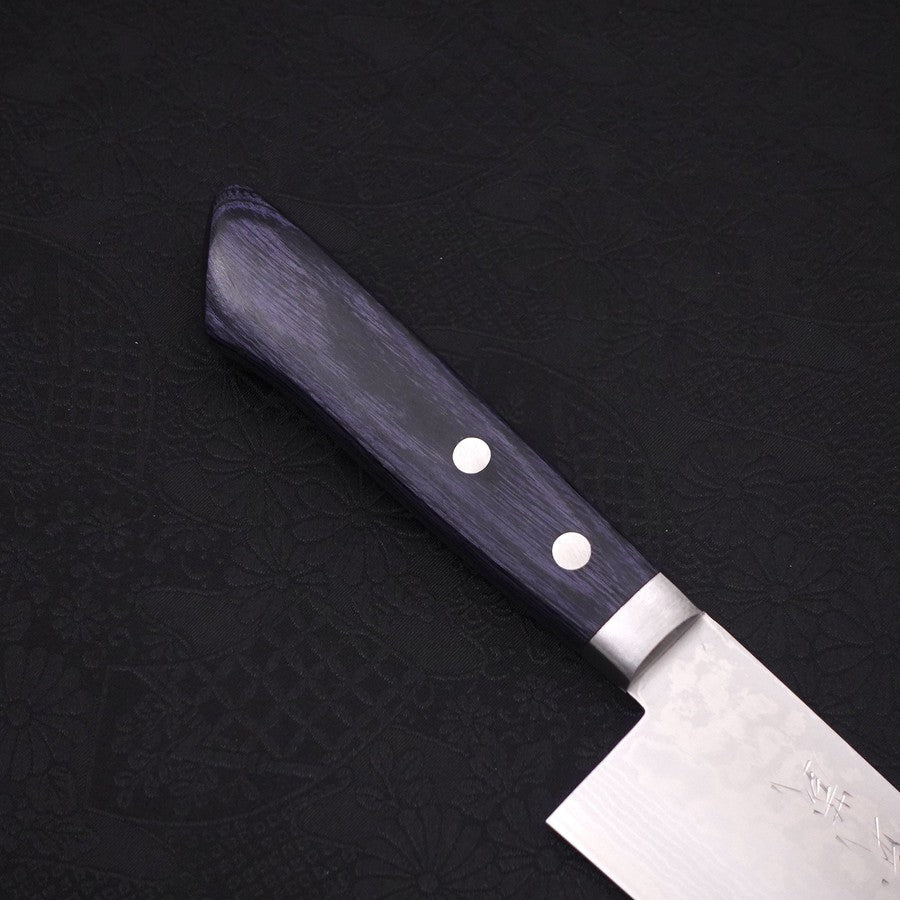 Santoku VG-10 Damascus Western Dark Blue Handle 170mm