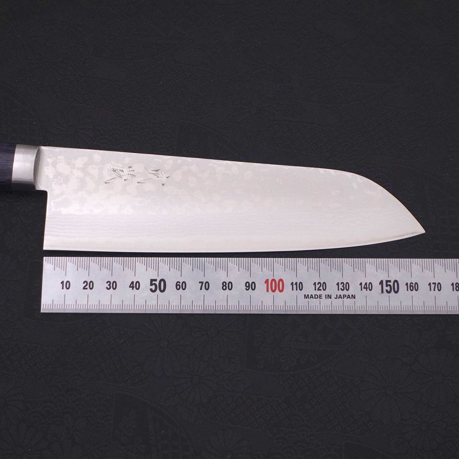 Santoku VG-10 Damascus Western Dark Blue Handle 170mm