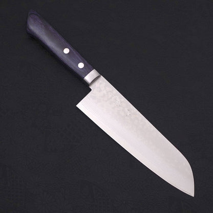 Santoku VG-10 Damascus Western Dark Blue Handle 170mm