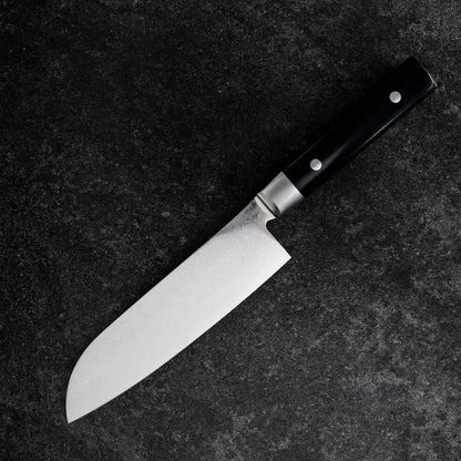 Santoku VG-10 Damascus Western Round Handle 180mm (7”)-[Musashi]-[Japanese-Kitchen-Knives]
