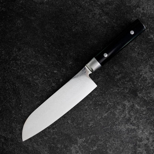 Santoku VG-10 Damascus Western Round Handle 180mm (7”)-[Musashi]-[Japanese-Kitchen-Knives]