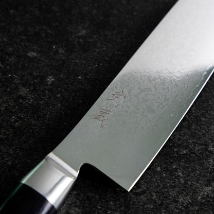Santoku VG-10 Damascus Western Round Handle 180mm (7”)-[Musashi]-[Japanese-Kitchen-Knives]