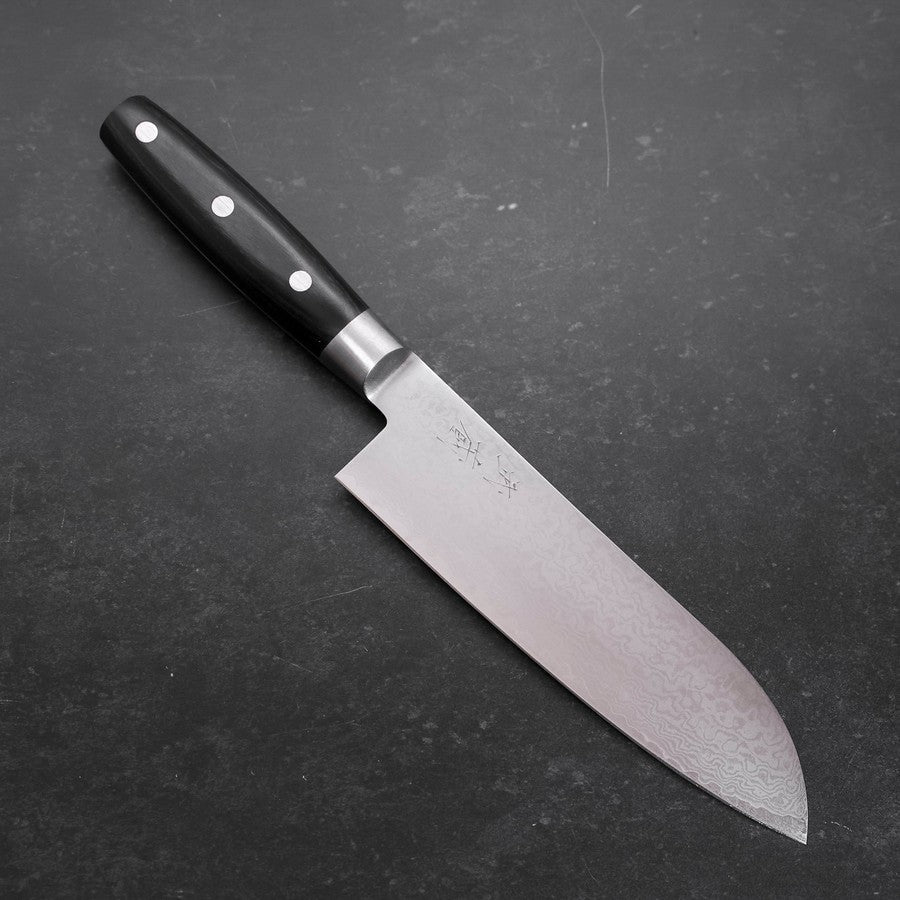 Santoku VG-10 Damascus Western Round Handle 180mm (7”)-[Musashi]-[Japanese-Kitchen-Knives]