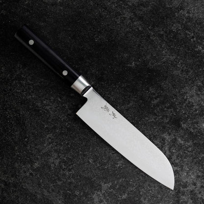Santoku VG-10 Damascus Western Round Handle 180mm (7”)-[Musashi]-[Japanese-Kitchen-Knives]