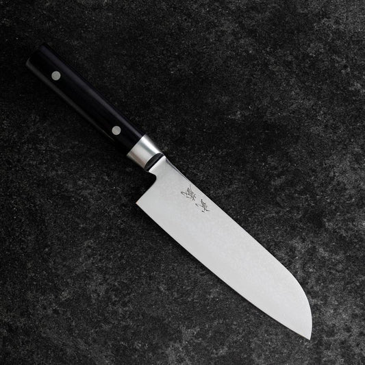 Santoku VG-10 Damascus Western Round Handle 180mm (7”)-[Musashi]-[Japanese-Kitchen-Knives]