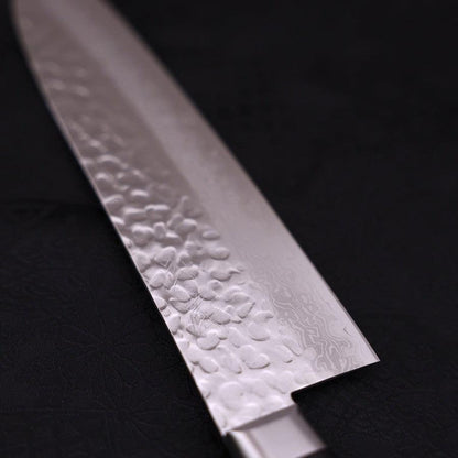 Santoku VG-10 Mirror Tsuchime Damascus Western Black Handle 180mm