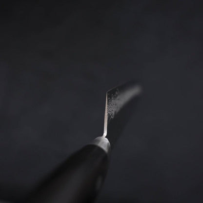 Santoku VG-10 Mirror Tsuchime Damascus Western Black Handle 180mm
