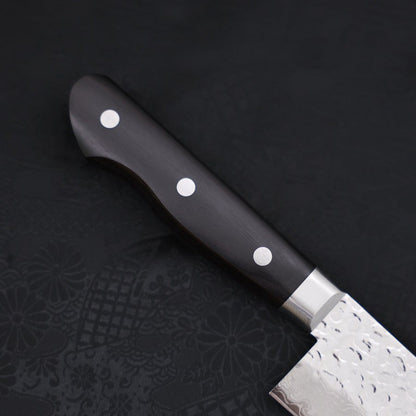 Santoku VG-10 Mirror Tsuchime Damascus Western Black Handle 180mm