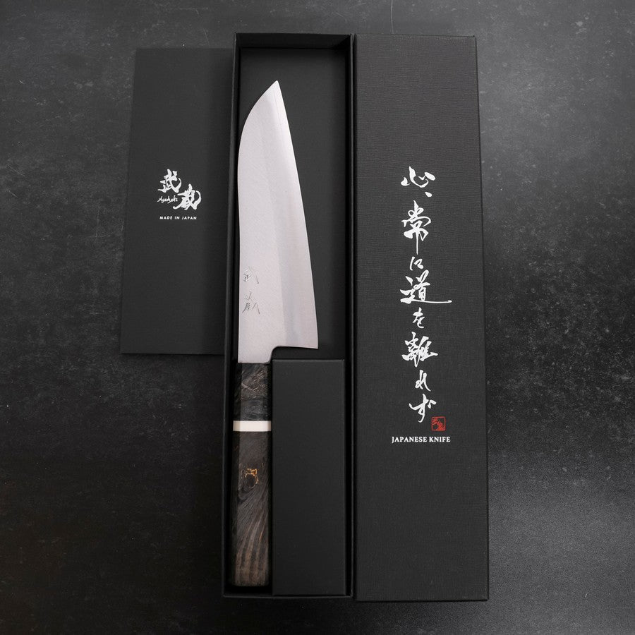 Santoku VG-10 Polished Marbled Maple Handle 180mm