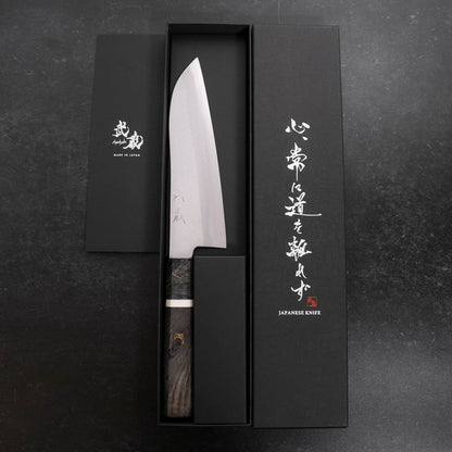 Santoku VG-10 Polished Marbled Maple Handle 180mm