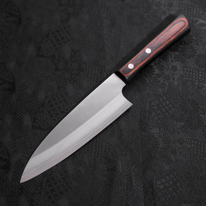 Santoku VG-10 Polished Western Black Brown Handle 170mm