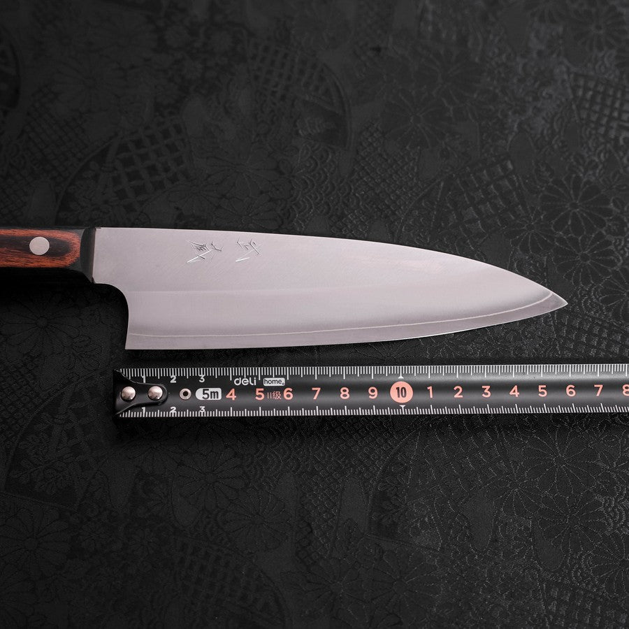 Santoku VG-10 Polished Western Black Brown Handle 170mm