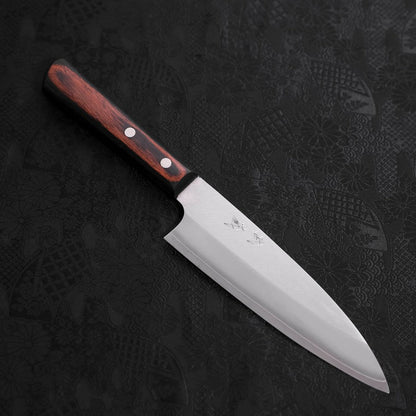 Santoku VG-10 Polished Western Black Brown Handle 170mm