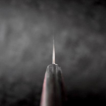 Santoku VG-10 Polished Western Black Red Handle 150mm